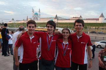 The Swiss IOI team in front of the Kazan Kremlin