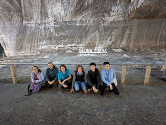 The CEOI team inside the salt mine.