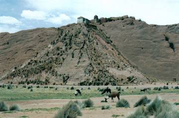 An image of a pyramid-shaped mountain in Boliva