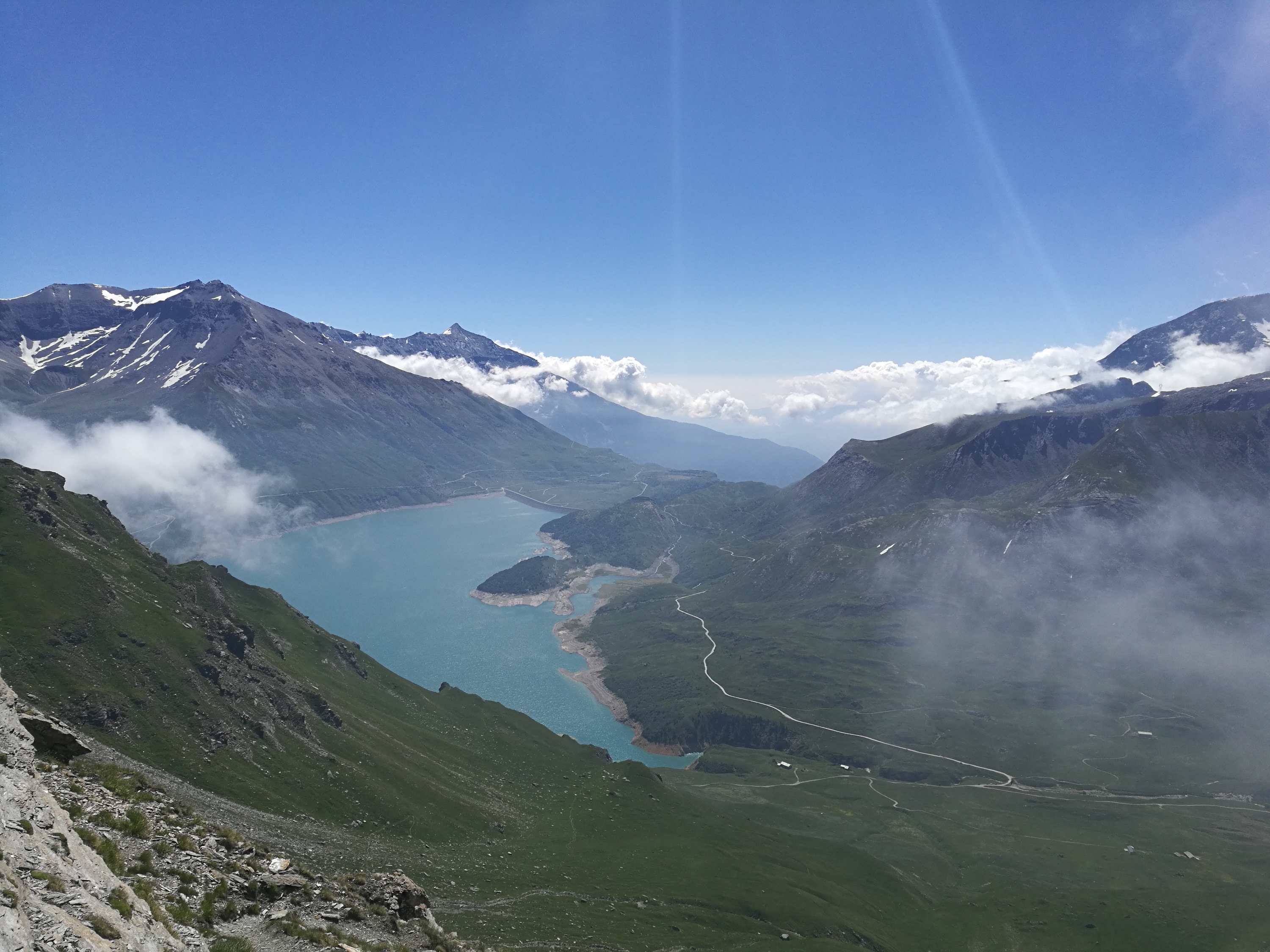 The view of the beautiful Lac du Mont Cenis.